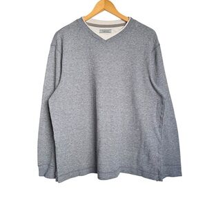 4/$25 Kohl’s Method Men Layered Effect Pullover Crewneck Sweater Navy Blue White